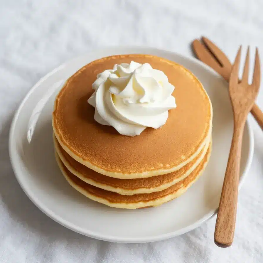 Banana Pancakes Recipe for Healthy Breakfast 5 Delicious banana pancakes stacked on a plate with fresh banana slices and maple syrup