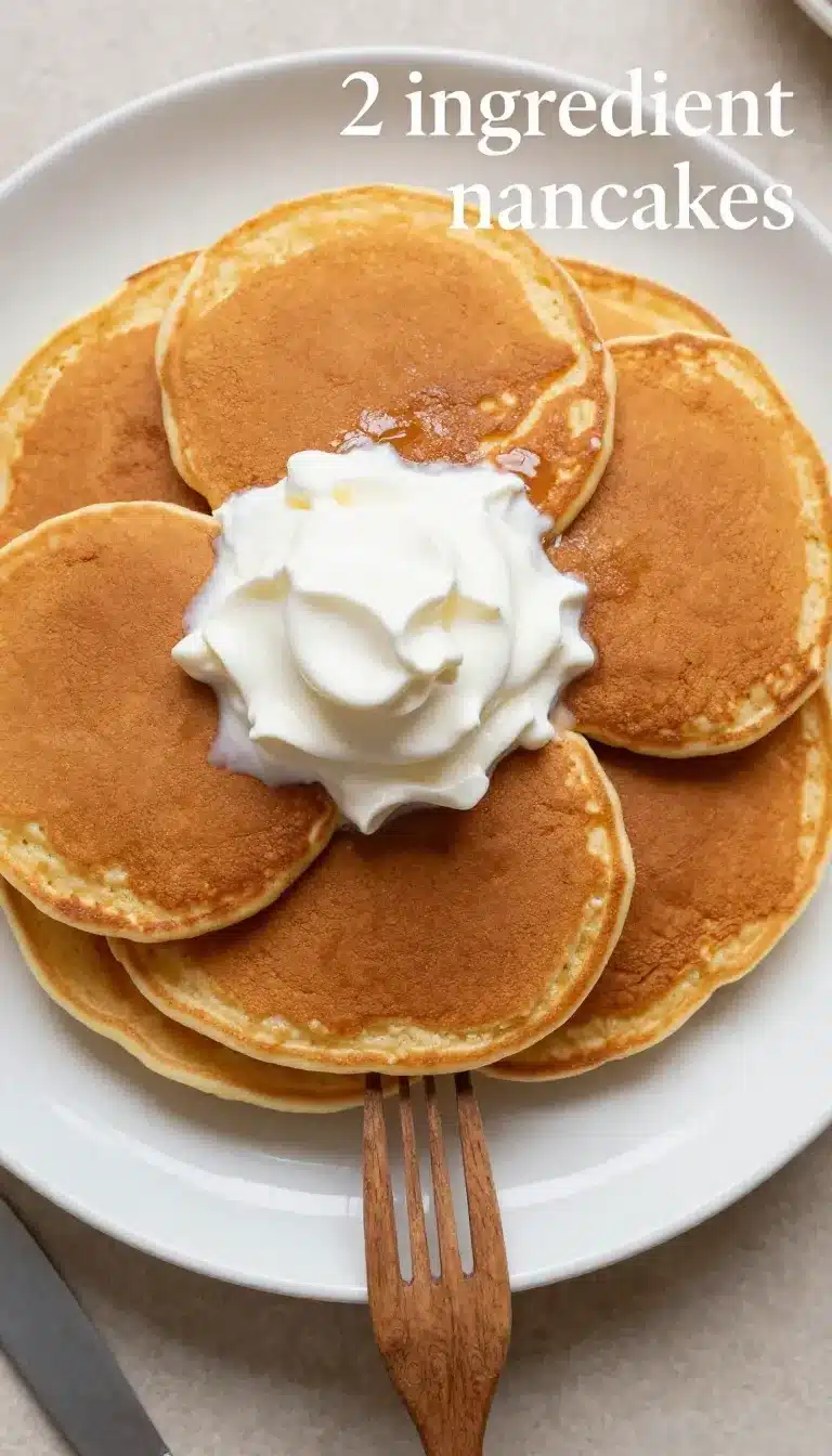 Banana Pancakes Recipe for Healthy Breakfast 9 Delicious banana pancakes stacked on a plate with fresh banana slices and maple syrup