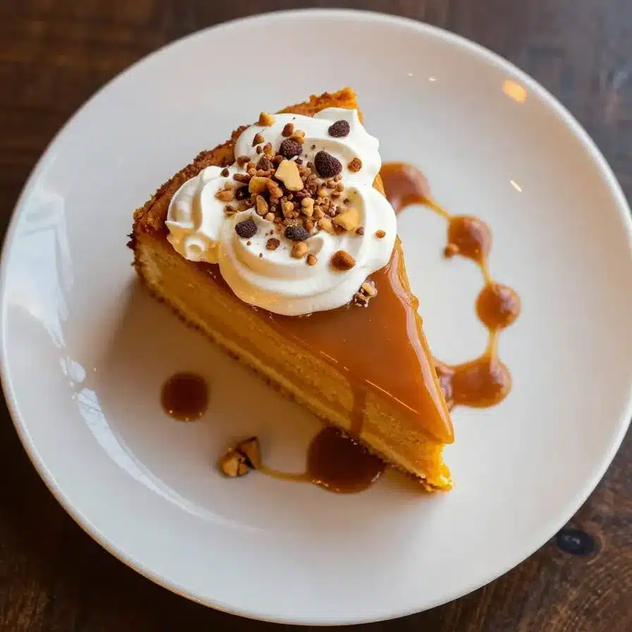 Pumpkin Better than Sex Cake 5 A slice of Pumpkin Better than Sex Cake topped with whipped cream and caramel drizzle