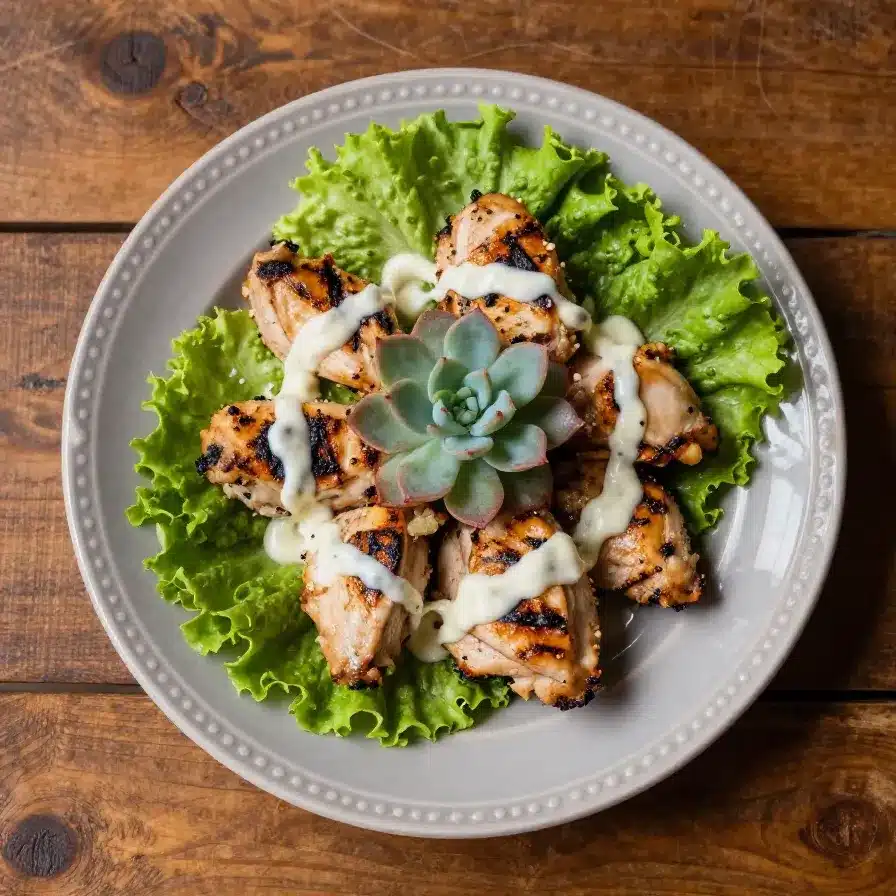 Chicken Caesar Salad Recipe 5 A fresh Chicken Caesar Salad topped with grated Parmesan cheese and croutons