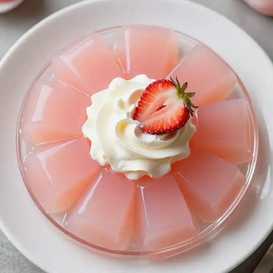 Dr. Oz Pink Gelatin Recipe – The 3 Ingredient Trick Explained 5 A vibrant pink gelatin dessert in a glass bowl, showcasing the Dr. Oz recipe.
