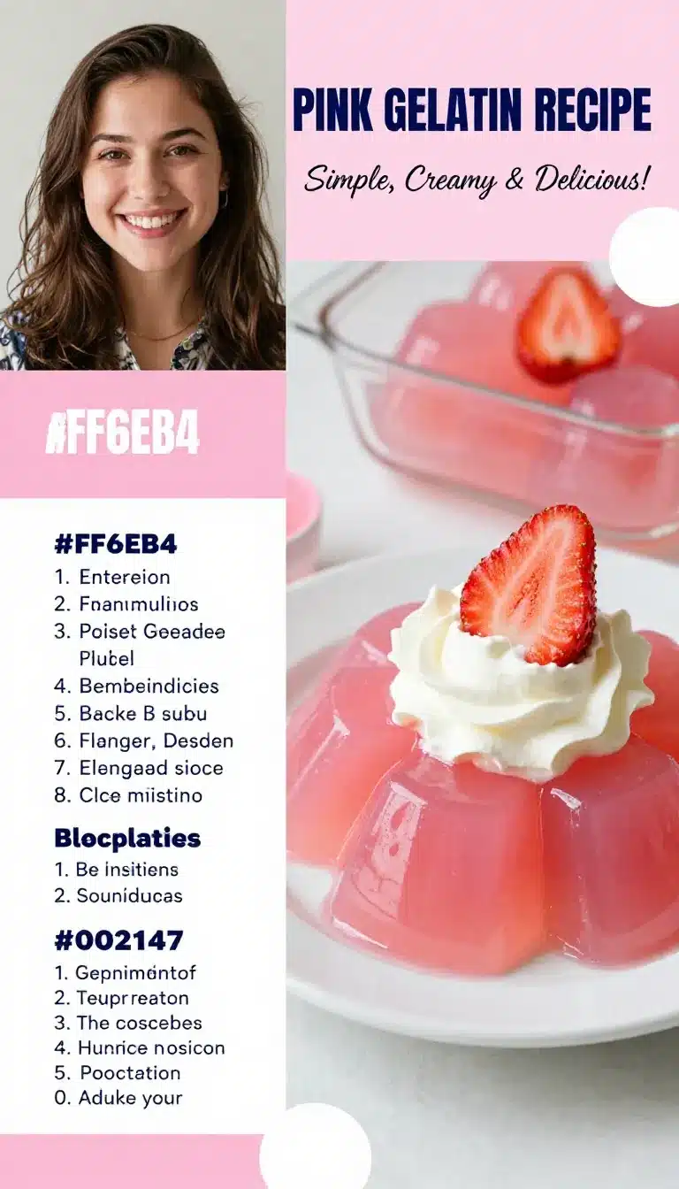 Dr. Oz Pink Gelatin Recipe – The 3 Ingredient Trick Explained 8 A vibrant pink gelatin dessert in a glass bowl, showcasing the Dr. Oz recipe.