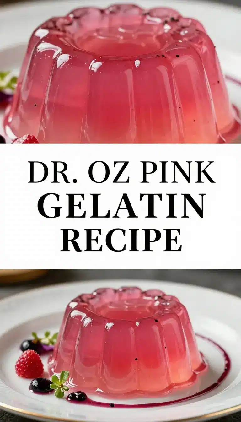 A bowl of pink gelatin made using Dr. Oz's 3-ingredient recipe.