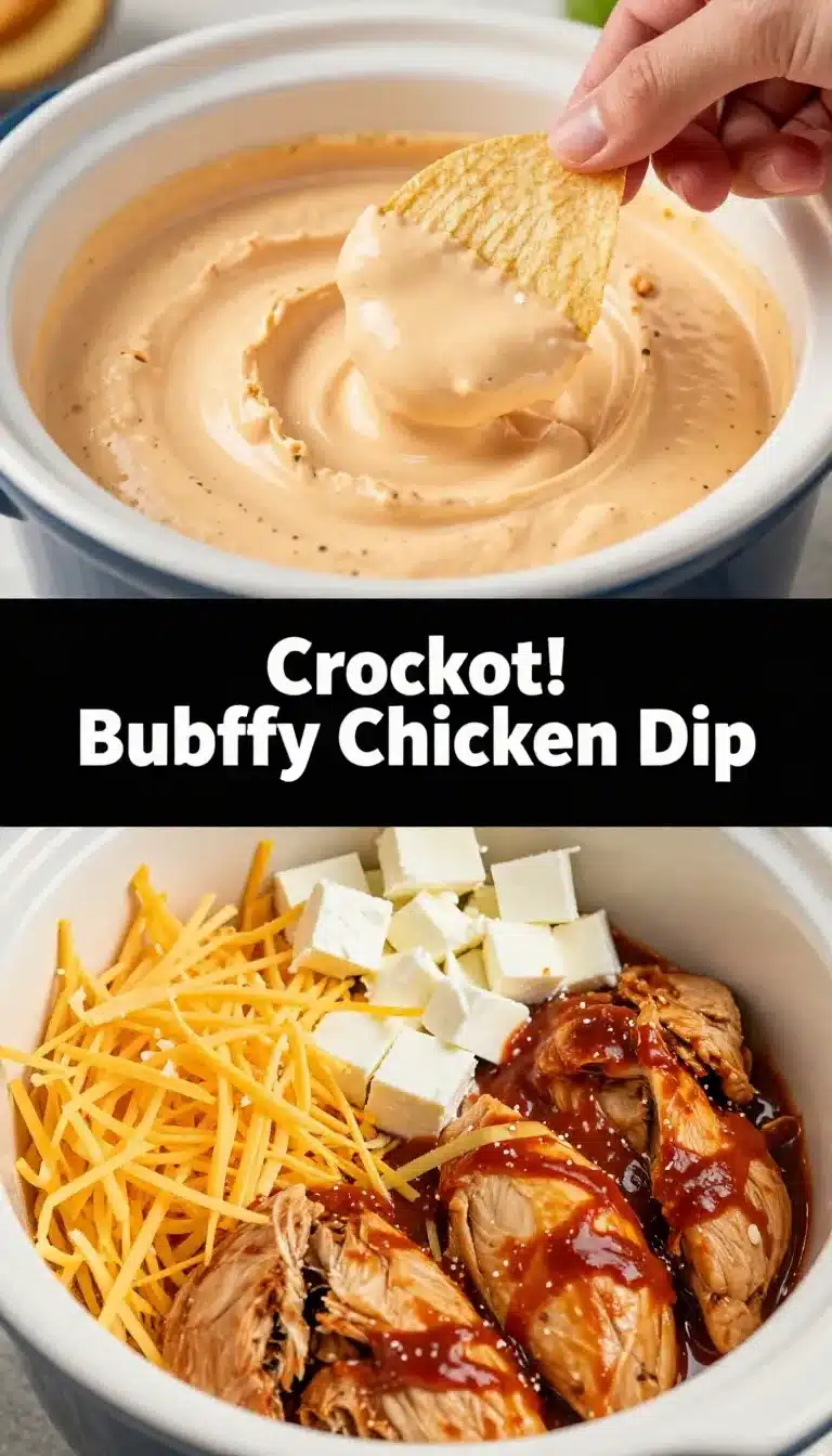 A bowl of creamy Buffalo chicken dip served with tortilla chips