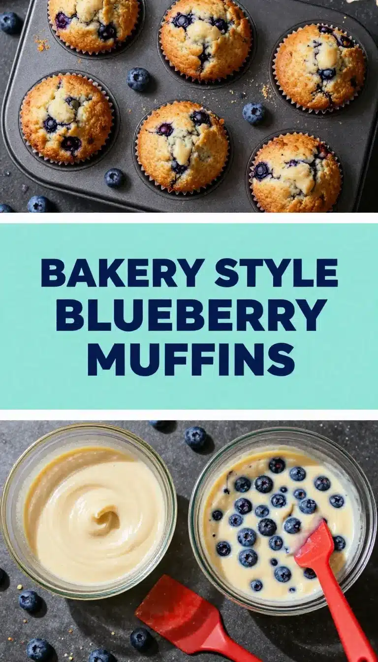 Blueberry Muffin Recipe 9 Freshly baked blueberry muffins on a cooling rack