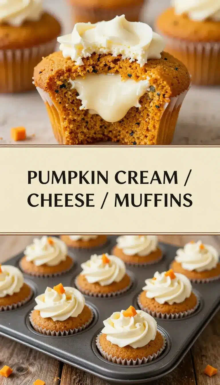 Homemade Starbucks-style pumpkin cream cheese muffins topped with a creamy swirl and baked until golden brown