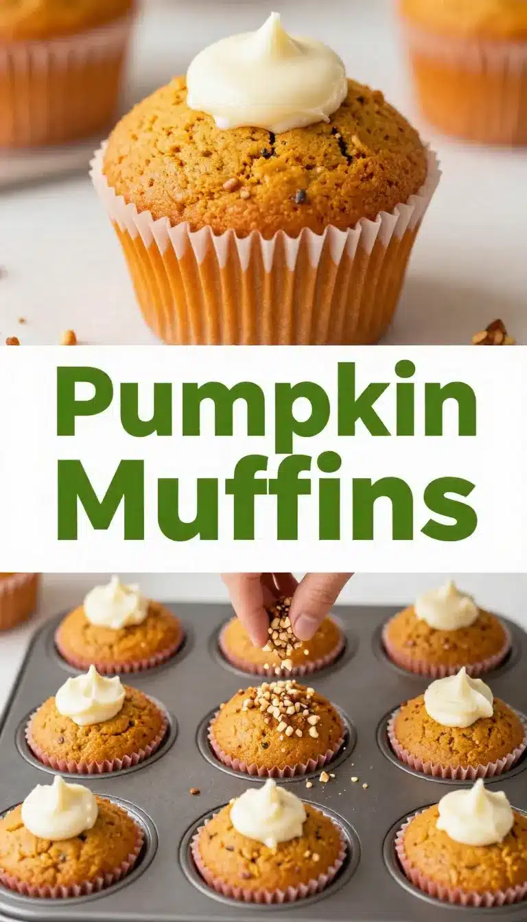 Homemade Starbucks-style pumpkin cream cheese muffins with a creamy center and crumb topping on a plate