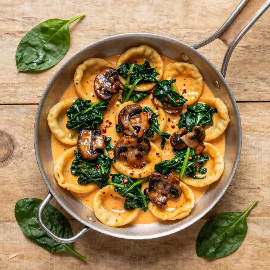 Creamy Spinach and Mushroom Gnocchi Recipe