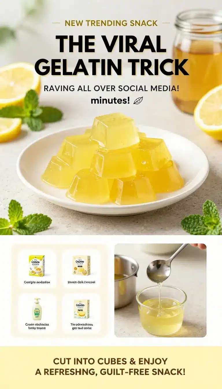 Viral Gelatin Snack That Stops Cravings Fast 9 A colorful gelatin snack in a clear bowl with fresh fruit on the side, styled to suggest a quick craving-fixing treat.