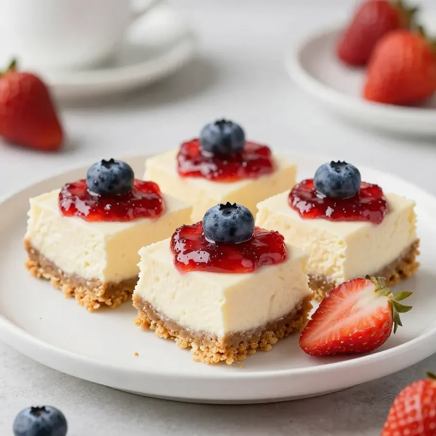 Home 95 Indulge in Patriotic No-Bake Flag Cheesecake Bars!