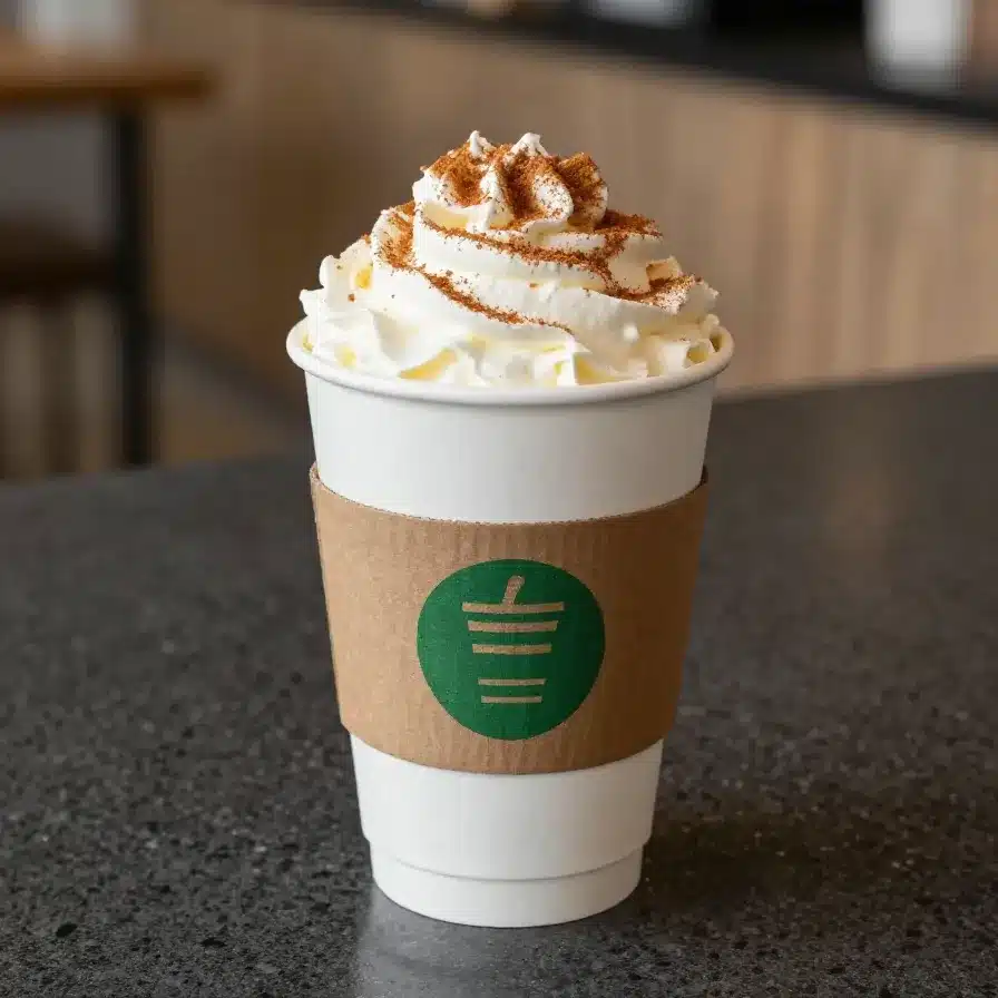 Pumpkin Spice Latte with Whipped Cream and Cinnamon Sprinkles