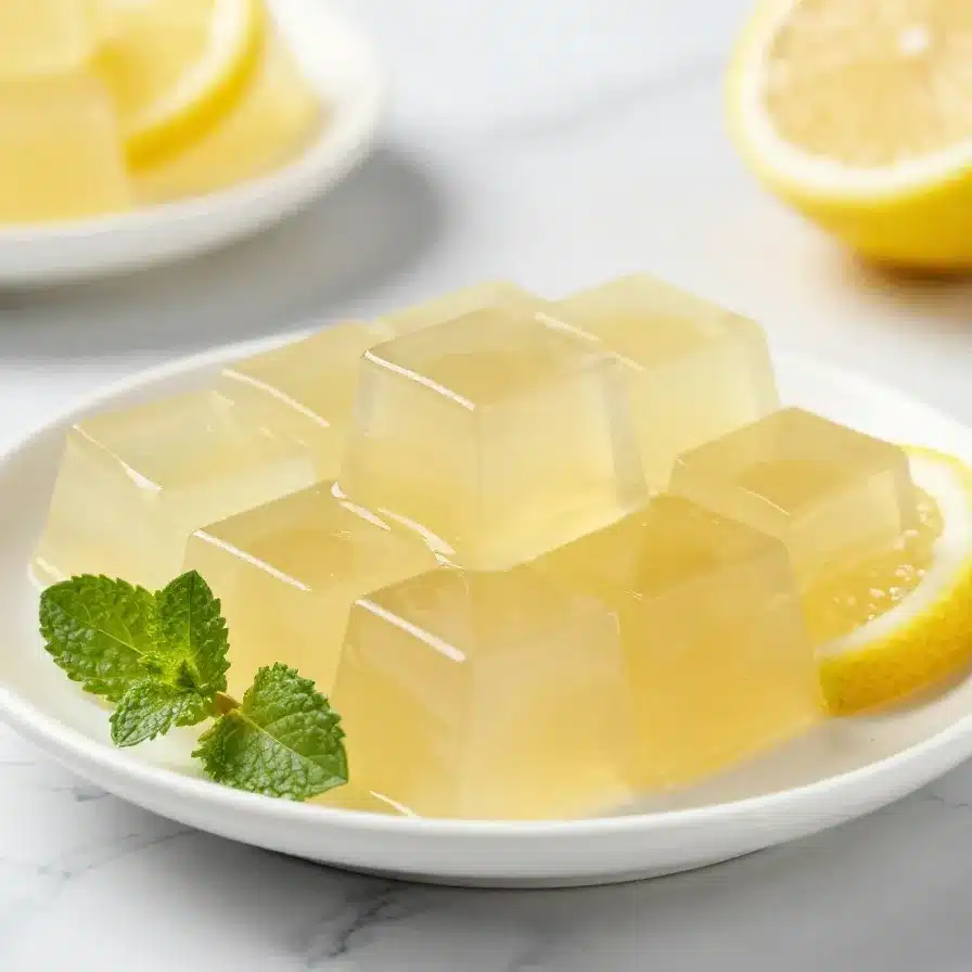 Viral Gelatin Snack That Stops Cravings Fast 5 A colorful gelatin snack served in small cups on a bright kitchen counter, styled as a quick craving-stopping treat.
