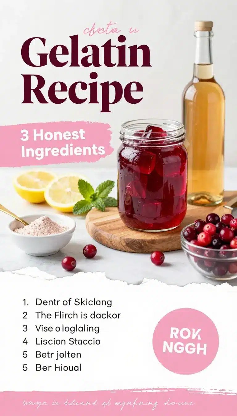 A bowl of Jillian Michaels gelatin recipe topped with fresh berries on a kitchen counter