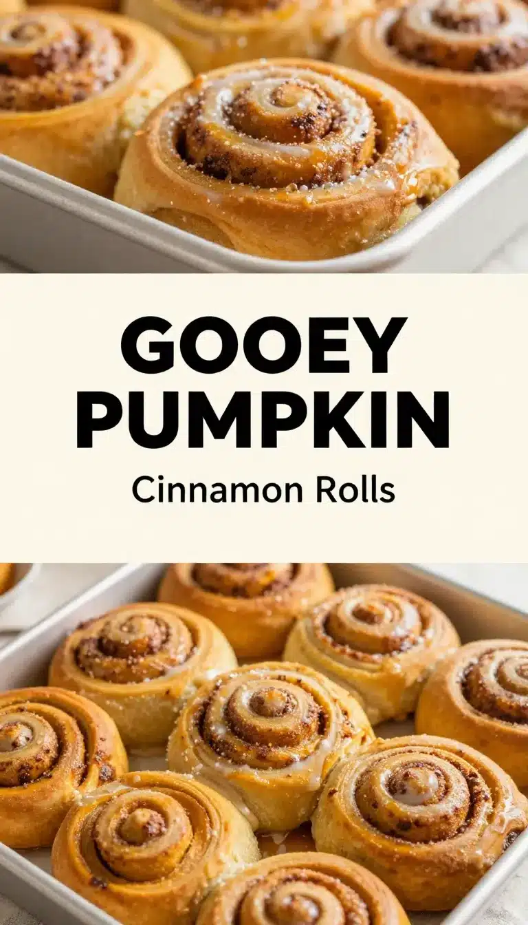 Pumpkin Cinnamon Rolls with Coffee Maple Frosting 10 Freshly baked pumpkin cinnamon rolls topped with coffee maple frosting on a plate
