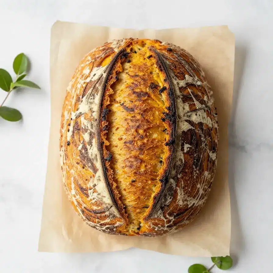 Home 108 Pumpkin Sourdough Bread with Pumpkin Spice and Cranberries