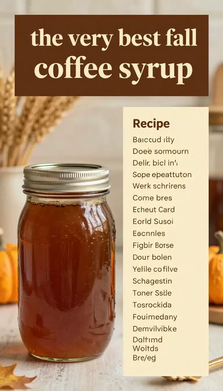 Homemade pumpkin coffee syrup in a glass jar with cinnamon sticks and star anise beside it
