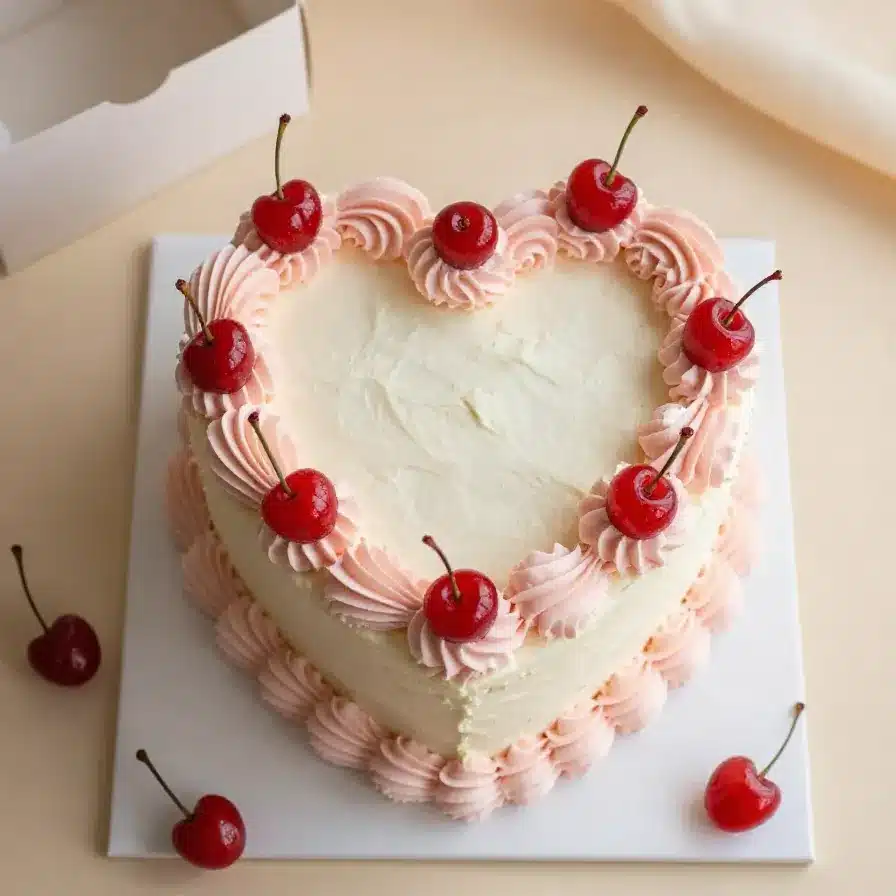 A decorated birthday cake with colorful frosting, lit candles, and festive sprinkles on a table
