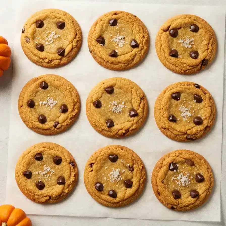 Gluten-free pumpkin cookies dusted with cinnamon on a white plate