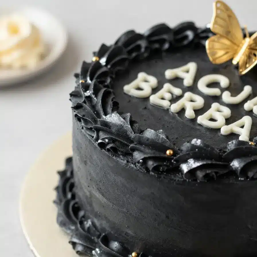 Birthday Cake with Virgo Man Theme 5 A birthday cake decorated with Virgo man theme details, including zodiac symbols and elegant blue and gold accents.
