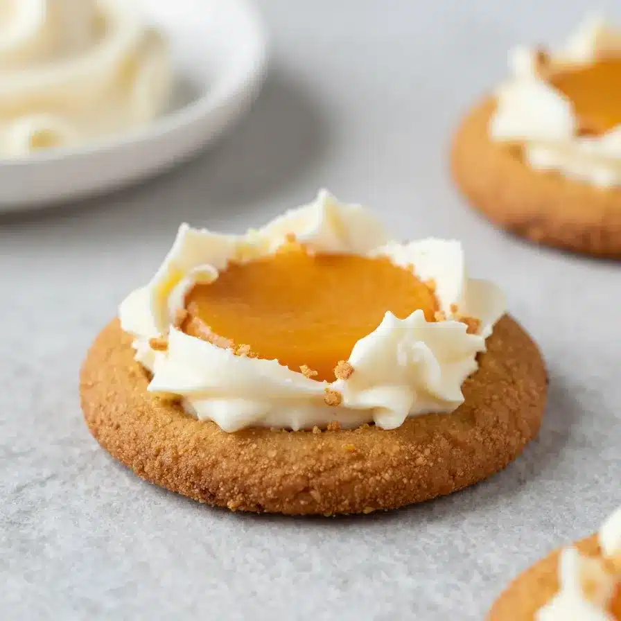 Fresh pumpkin muffins with a maple cream cheese filling, arranged on a plate