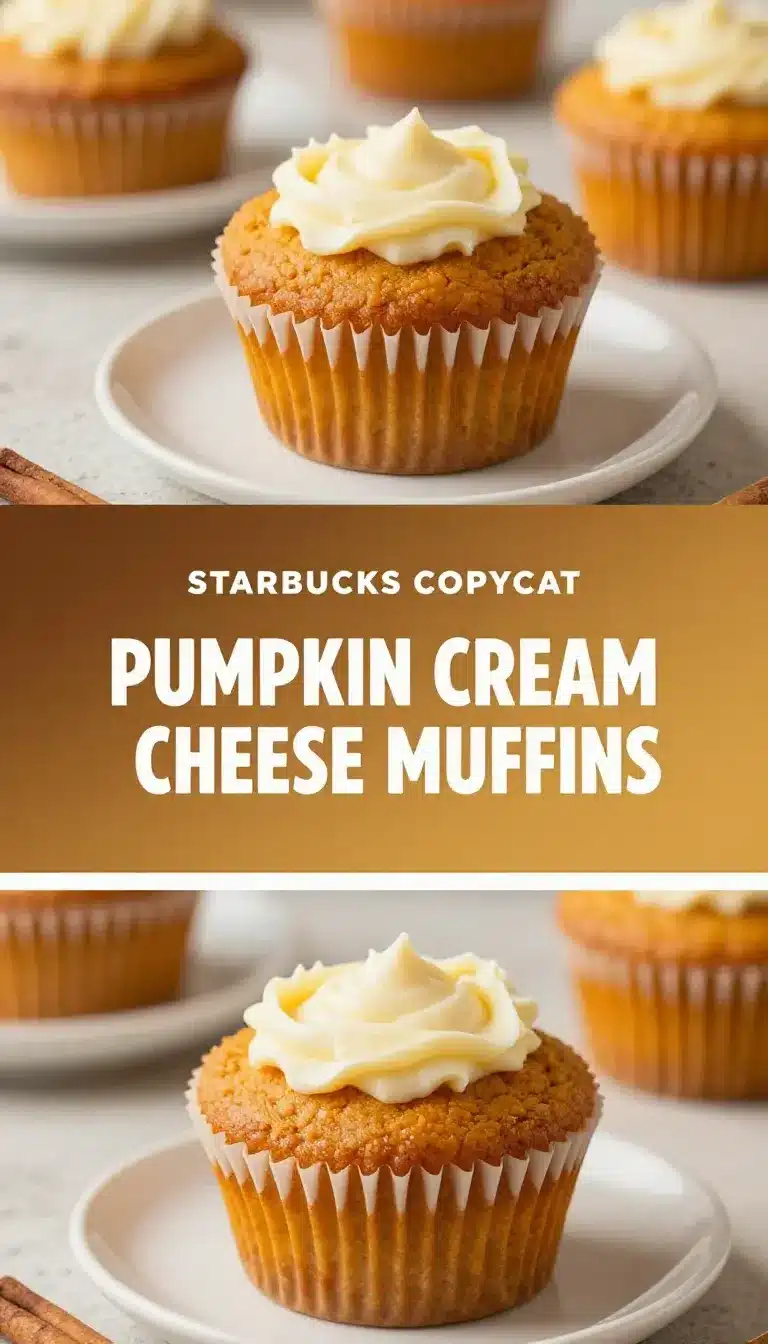 Homemade Starbucks-style pumpkin cream cheese muffins topped with a crumbly streusel and baked in a muffin tin.